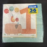 Barnyard Animals Farm Pig Rooster Kids 1ST Birthday Party Paper Luncheon Napkins New. Price: $14.49.