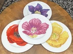 Set Of 4 Side Salad Plates 8" Lillian Vernon Dessert Accent Flowers Spring Used. Price: $19.99.