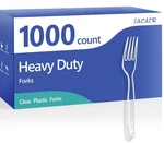 Sacatr 1000 Count Plastic Heavy Duty, Silverware Clear Forks, P... New. Price: $68.58.