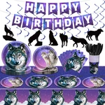 Qyeahkj 121PCS Wolf Party Supplies Set Includes Plates Napkins Cups Tableclot... New. Price: $43.27.