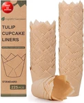 225PCS Natural Tulip Cupcake Liners Paper For Baking Cups Unbleached European New. Price: $19.98.