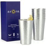 Arora Aluminum Metal Cups For Drinks, Anodized Hammered Silver Color Tu... New. Price: $27.91.