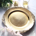 6 Gold 13" Round With Embossed Rim Charger Plates Wedding Party Dinner Supplies New. Price: $20.74.