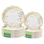 Birthdayparties Round Disposable Paper Plates For All Occasions Golden Dots P... New. Price: $26.18.