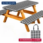 Vinyl Fitted Picnic Covers&bag, 6FT Outdoor Waterproof Tablecloth, Black New. Price: $34.77.