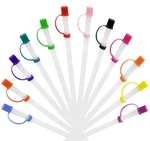 Reusable Plastic Straws With Caps, Bendable For Drinking Cups, 12 New. Price: $11.99.