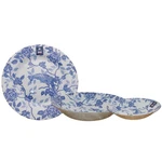 Blue & White Pottery Plates Peafowl Peacock Garden Scene English Dish Set Of 3 New. Price: $45.00.