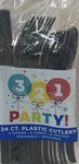 Assorted Midnight Black Plastic Cutlery 24 Count New. Price: $13.99.