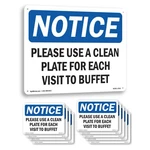 Please Use Clean Plate For Each Visit Buffet Osha Notice Sign - 5 10 Pack New. Price: $197.99.