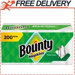 Bounty Paper Napkins Thicker & More, White, 200 Count, Packaging May Vary New. Price: $5.99.