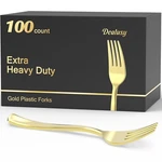 100 Count Heavy Duty Gold Plastic Forks Disposable, Bpa-free, Heat Resistant,... New. Price: $30.78.