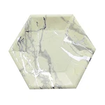25 Pcs 8.5" Ivory Silver Hexagon Paper Salad Plates Marble Design Tableware New. Price: $12.81.
