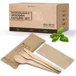Wooden Disposable Utensils Set, 300 Pieces Wrapped And Napkins, 10... New. Price: $39.35.