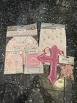Amscan Pink & White First Communion Party Decorations Set - Cake Topper, Cutouts New. Price: $20.00.