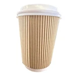 Ripple Hot Cups, 12 Oz, Paper, Kraft/white, 500/CARTON New. Price: $155.54.