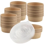 60 Pack 17 Oz Kraft Paper With Clear Lids, Disposable Bowls... New. Price: $49.85.