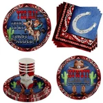64-PIECE "my First Rodeo" Cowboy 1ST Birthday Party Tableware Set For 16 New. Price: $30.99.
