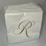 Gift Boutique - 100 Gold Monogram Cocktail Napkins Letter "r" Disposable Paper New. Price: $15.99.