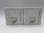 2 Vochill Stemless Wine Glass Chiller Quartz Refreezable Cradle New. Price: $69.85.