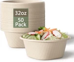 32 Oz Deep Paper Bowls Disposable - Heavy Duty Compostable New. Price: $28.99.
