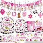 Yingoto 131PCS My First Rodeo Decorations Girl, Plates, 1ST Birthday New. Price: $27.80.