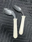 White Sammons Easy-hold Offset Spoon Left Hand Stainless Steel Utensil Made Usa Used. Price: $15.00.