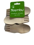 Bamboo Sporks Set (24) 100% Organic Biodegradable Single Use Disposable Utensils New. Price: $15.99.