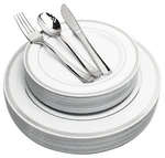 125 Piece Silver Plastic Plates & Cutlery Set - Reusable Recyclable Silve... New. Price: $37.11.