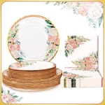 Floral Party Supplies Paper Plates And Napkins Sets For 50 Guestinclude New. Price: $42.32.
