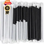 Durahome Black Plastic Individually Wrapped 8" Classic Straws, New. Price: $34.98.