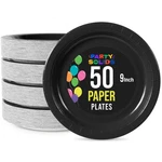 Party Solids Exquisite Black Paper Plates Disposable Heavy Duty 9 Inch ... New. Price: $27.56.
