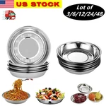 Lot Of 3/6/12/24/48 Stainless Steel Plates 7.75" Dinner Dish Camping Home New. Price: $68.99.