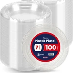 Munfix 100 Pack Clear Plastic Plates, 7 Inch Disposable Appetizer, Dessert Pl... New. Price: $25.16.