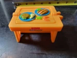 Fisher-price Little People Orange Reversible Outdoor Table Food/card Toy Used. Price: $8.00.