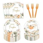 Little Pumpkin Plates Napkins Autumn Baby Shower Birthday Tableware Set New. Price: $28.36.