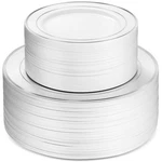 100 Silver Plastic Plates Set, 50 Pcs 10.25 Inch Dinner And 7.5 P... New. Price: $51.61.