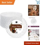 50 Pack Clear Plastic Plates 9 Inch Heavy Duty Disposable Elegant Party New. Price: $38.98.
