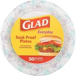 Glad Round Disposable Paper Plates, Blue Flower Design, Heavy Duty Soak Proof Cu New. Price: $11.69.