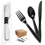 Faithful Supply 200CT Black Prewrapped Cutlery Set Disposable - Silve... New. Price: $158.77.