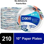 210 Count Dixie Everyday Disposable Paper Plates, 10", Multi-color New. Price: $22.18.