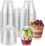 Aozita 50 Sets, 9 Clear Plastic Cups With Dome Lids (no Hole) - Disposable New. Price: $30.99.
