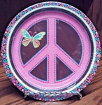 Hippie Chick Butterfly Party Paper Plates 7" Peace Sign Amscan Made In Usa 1009 New. Price: $8.99.