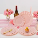 60PCS Premium Pink Plates Disposable, Fancy Plastic Plate, Elegant... New. Price: $50.77.