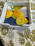 Vietri Ceramics, Lastra White Cocktail Napkin Holder Used. Price: $45.00.