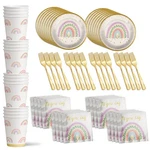 Rainbows Birthday Party Supplies Set 16 Plates Cups Napkins Forks Kit New. Price: $28.44.