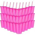 30X Rtteri 16OZ Glitter Reusable Tumbler W/ Lid & Straw Iced Coffee Cup Hot Pink New. Price: $68.08.