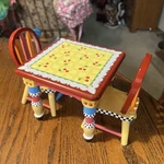 2002 Tonner Doll Mary Engelbreit Table Chairs Set Furniture Cherry Design Used. Price: $149.00.