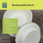 Ecolipak 50 Pack Paper Bowls, Disposable Compostable Oz, 12OZ-WHITE New. Price: $14.99.