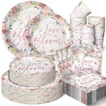 250 Pcs Love Bloom Set, Serves 50, 9, 7 Plates, 9OZ Cups, 100 Napkins New. Price: $46.28.