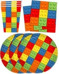 Building Blocks Birthday Party Supplies Set Plates Napkins Cups Tableware Kit Fo New. Price: $27.34.